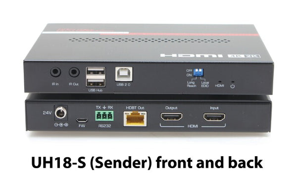 HALL TECHNOLOGIES UH18 4K USB 2.0 EXTENDER SENDER + RECEIVER