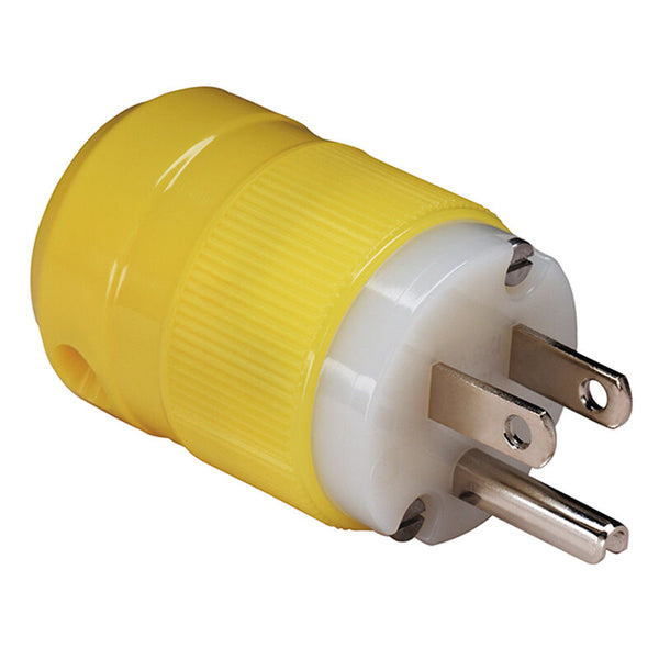 MARINCO 147371 Nylon Male Plug, 15A 125V, Yellow