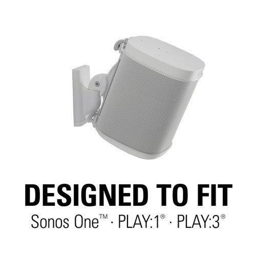 Sanus WSWM22-W1 Sonos Play 1 & Play 3 Wireless Speaker Wall Mounts White- Pair