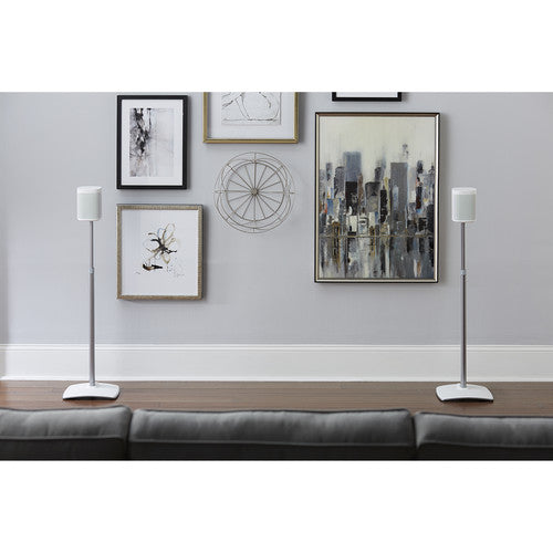Sanus WSSA2-W1 Sonos Play 1 & Play 3 Adjustable Wireless Speaker Stands White- Pair