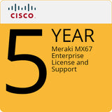 Cisco Meraki MX67 Router/Security Appliance with 5-Year Advanced Security License and Support