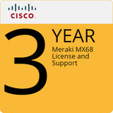 Cisco Meraki MX68 Router/Security Appliance with 3-Year Enterprise License and Support