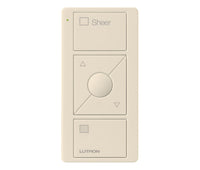 Lutron PJ2-3BRL-GLA-S04 Pico 3-Button Raise/Lower Sheer Remote With Text - (Light Almond | Gloss)