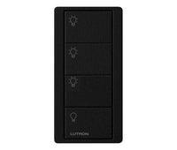 Lutron PJ2-4B-TMN-L31 Pico 4-Button 3-Preset Light Icon Remote - (Midnight | Satin)