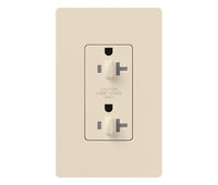 Lutron CAR-20-DDTR-LA 20 Amp Dual-Dimmable Receptacle - (Light Almond | Gloss)