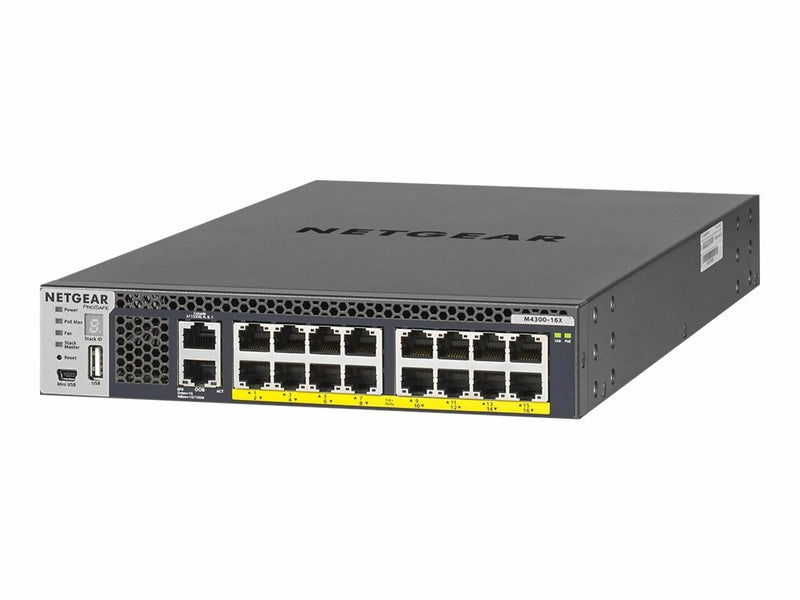 NETGEAR XSM4316PB-100NES Switch - L3 - Managed - 16 X 100/1000/2.5G/5G/10G Base-T (PoE+) - Rack-mountable - PoE+ (199 W)