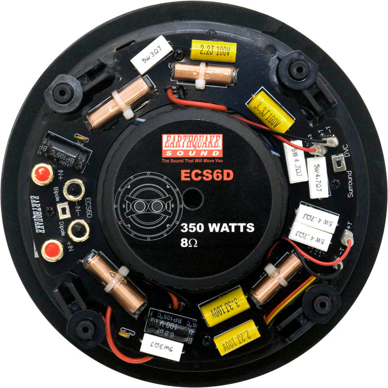 EARTHQUAKE ECS6DUAL  EDGELESS 6.5" IN-CEILING STEREO SPEAKERS DIPOLE/BIPOLE +/- 3DB SWITCHES