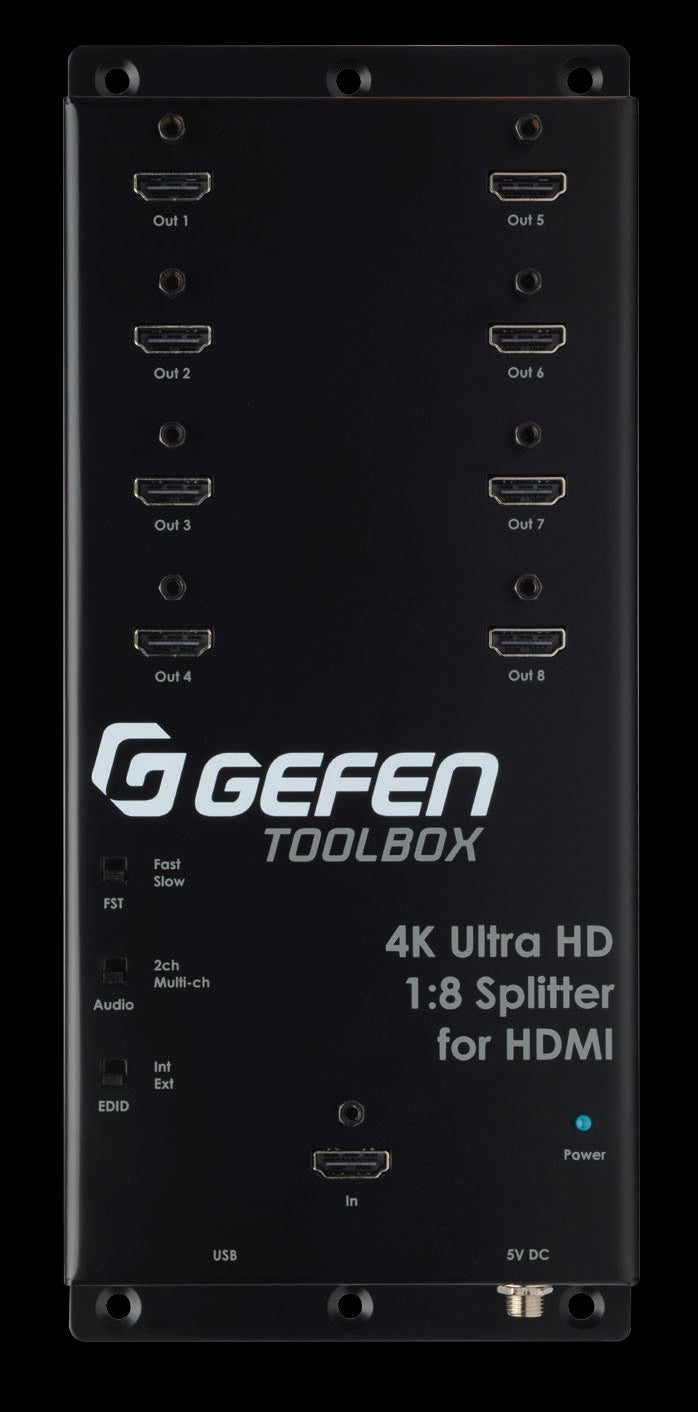 Gefen GTB-HD4K2K-148C-BLK 4K DCI & ULTRA HD 1:8 HDMI Splitter w/ Cascading Out