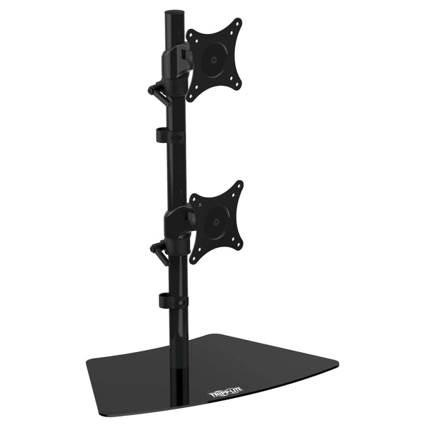 Tripp Lite DDR1527SDC Dual Vertical Flat-Screen Desk Stand/Clamp Mount, 15'-27'