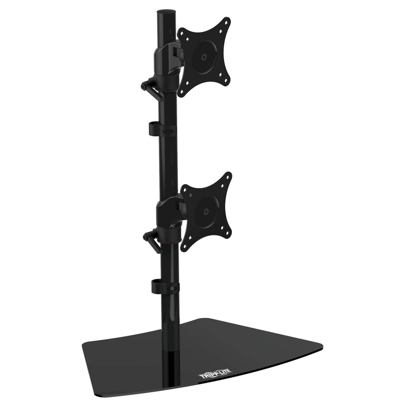 Tripp Lite DDR1527SDC Dual Vertical Flat-Screen Desk Stand/Clamp Mount, 15'-27'