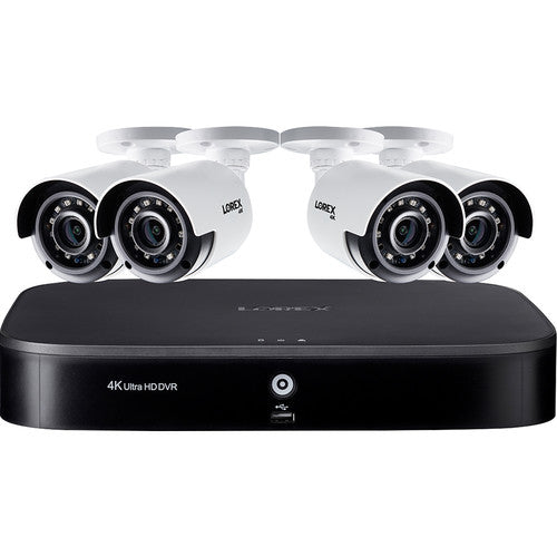 Lorex DK182-48CAE 8CH 4K DVR w/ 2TB HDD & 4 4K Outdoor Night Vision AHD Bullet