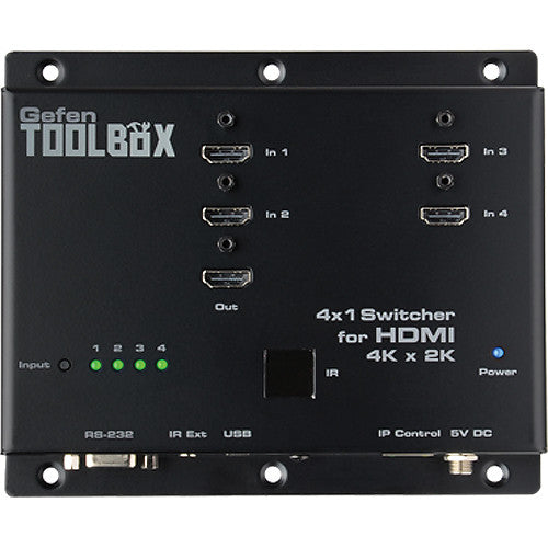 Gefen GTB-HD4K2K-441-BLK ToolBox 4x1 Switcher for HDMI 4K x 2K (Black)