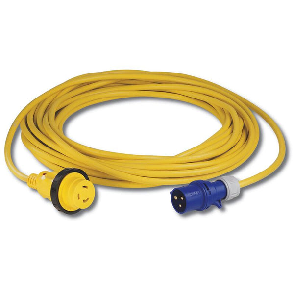 MARINCO 10036788 50' Cordset with European Plug, 16A 230V, Yellow