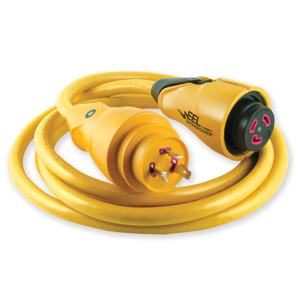 MARINCO 12998464 12' EEL ShorePower Cordset, 30A 125V, Yellow