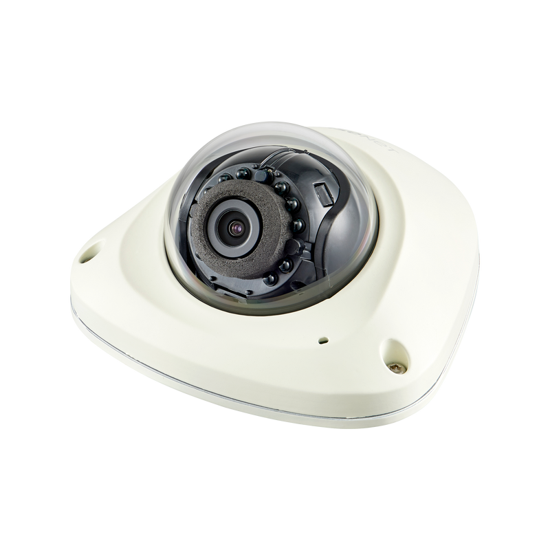 Hanwha QNV-6024RM Wisenet Q-Series 2MP IR Mobile Vandal Flat Camera, 3.6mm Fixed Lens, Ivory