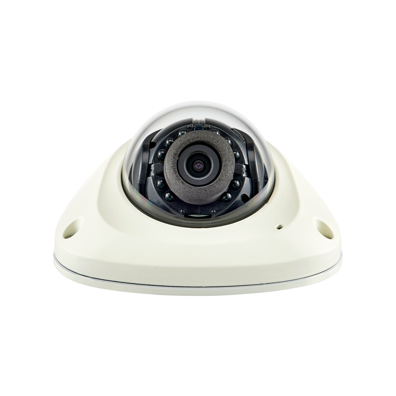 Hanwha QNV-6024RM Wisenet Q-Series 2MP IR Mobile Vandal Flat Camera, 3.6mm Fixed Lens, Ivory