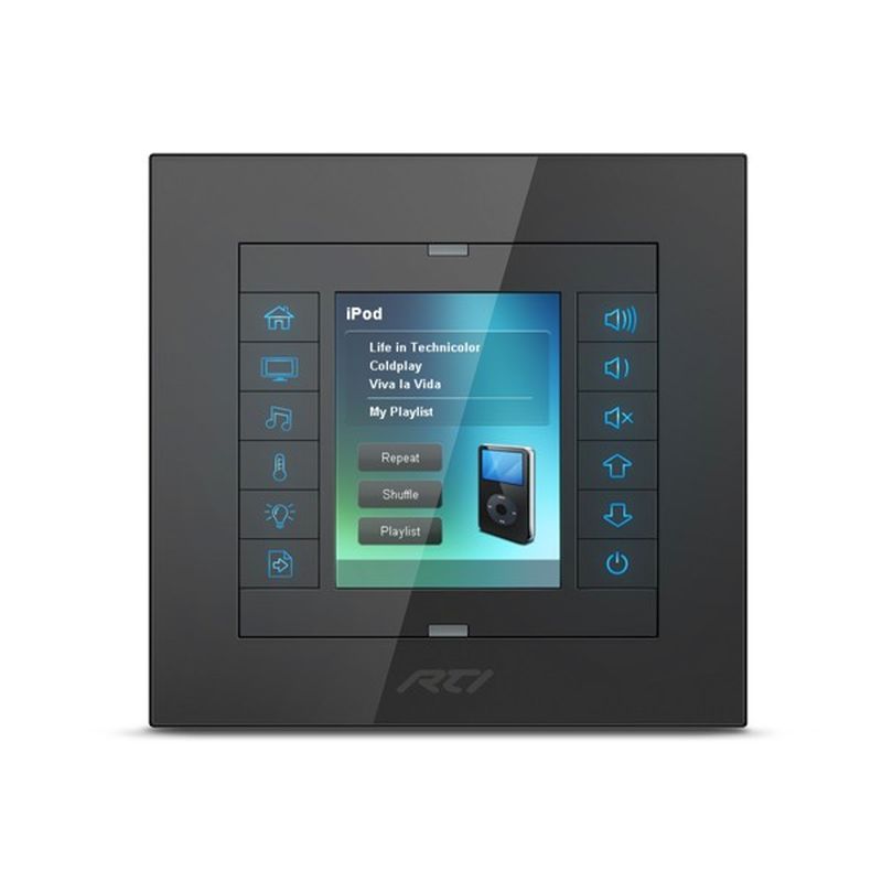 RTI KX2 2.4" Color In-wall Universal System Controller (Black faceplate with black bezel)