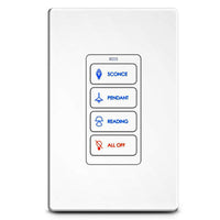 RTI RK1-4 4 Button Lighted In-wall Universal System Controller- white