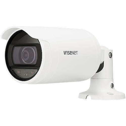 Hanwha ANO-L7082R Wisenet A-Series 4MP WDR IR Bullet IP Camera, 3.3-10.3mm Varifocal Lens, White