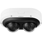 Hanwha PNM-C12083RVD Wisenet P-Series 6MP Outdoor IR Vandal Dome IP Camera, 3.54-6.69mm Lens, White