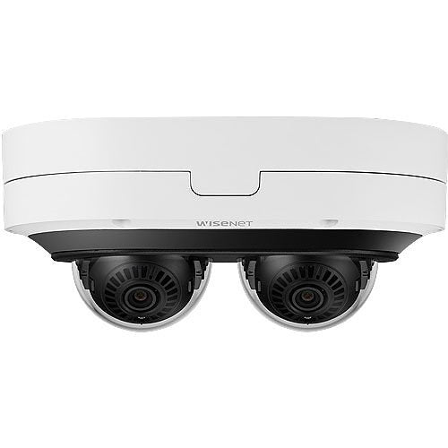 Hanwha PNM-C12083RVD Wisenet P-Series 6MP Outdoor IR Vandal Dome IP Camera, 3.54-6.69mm Lens, White