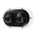 Hanwha PNM-12082RVD 6MP 2-Sensor Outdoor Multidirectional Vandal Rated IR WDR IP Dome Camera, 3.4-6.8mm Lens, White