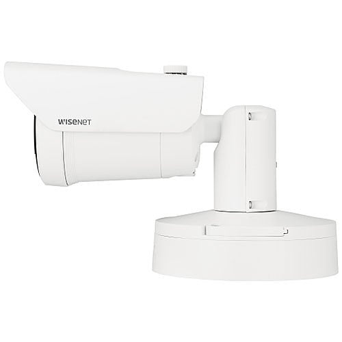 Hanwha XNO-C8083R Wisenet 6MP WiseIR WDR Bullet AI Camera, 4.4-9.3mm Motorized Varifocal Lens, White