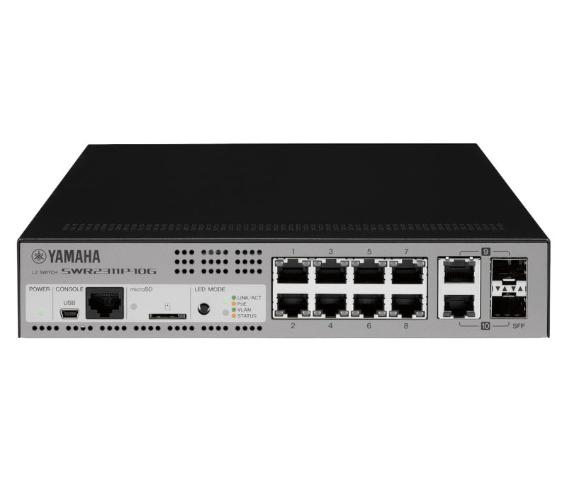 Yamaha SWR2311P-10G Pro Intelligent L2 Gigabit Network Switch with PoE