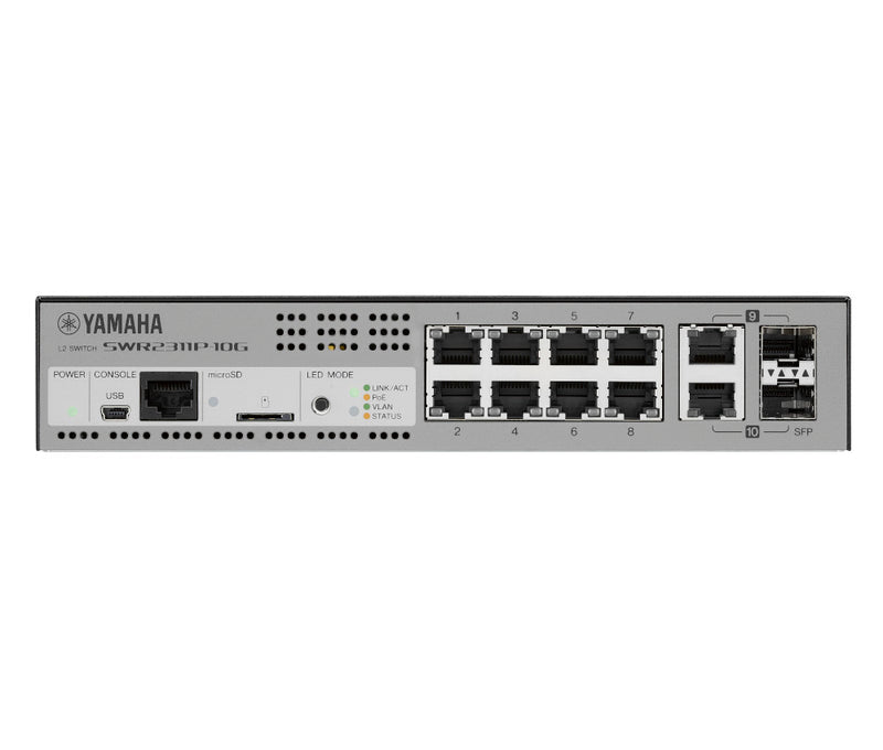 Yamaha SWR2311P-10G Pro Intelligent L2 Gigabit Network Switch with PoE