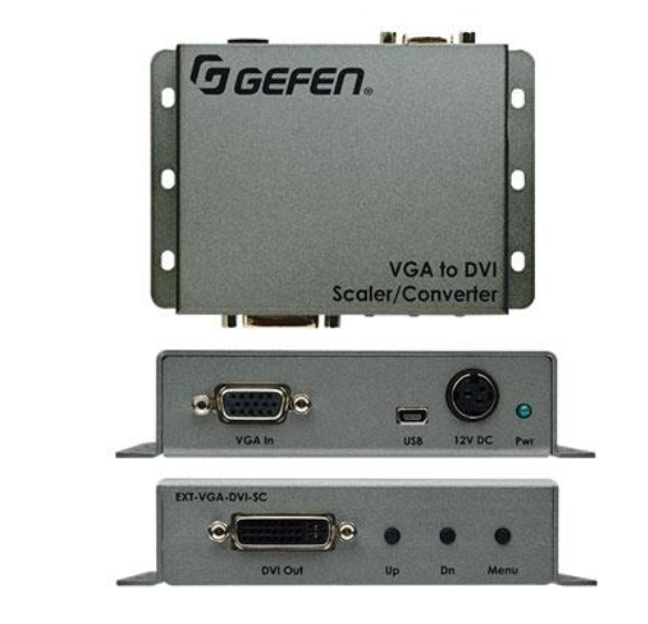 Gefen EXT-VGA-DVI-SC  VGA to DVI Scaler / Converter - Functions: Video Scaling - 1920 x 1200 - VGA - DVI - USB - 1 Pack - External