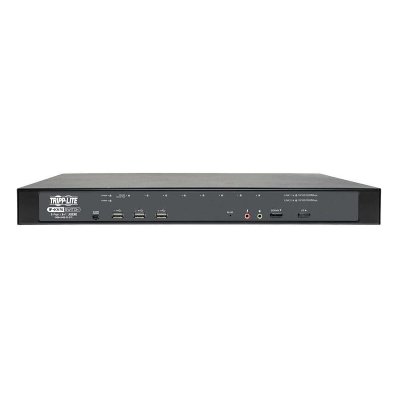 Tripp Lite B064-008-01-IPG 8-Port Cat5 KVM over IP Switch with Virtual Media - 1 Local & 1 Remote User, 1U Rack-Mount, TAA