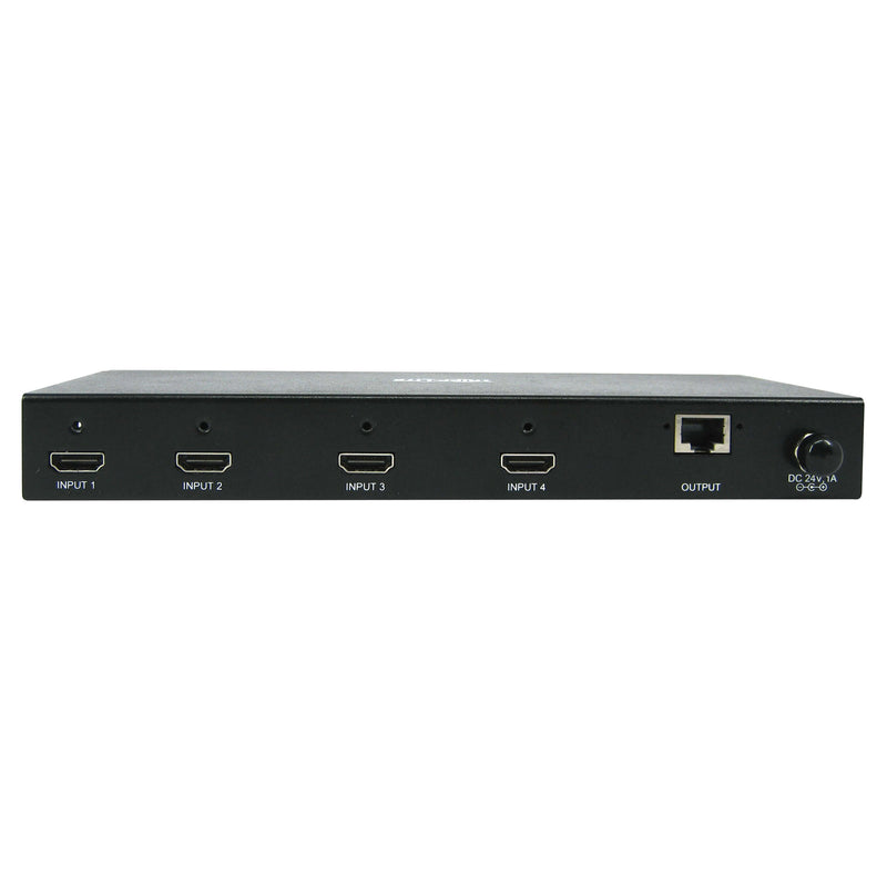 Tripp Lite B320-4X1-HH-K2  4-Port HDMI Switch Kit, 4K 60 Hz, 4 HDMI Inputs to 1 HDMI over Cat6 Extender, 125 ft., TAA